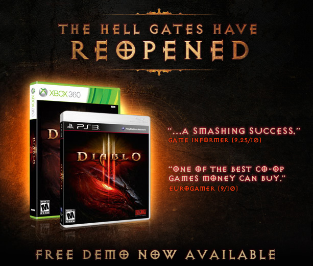 Free Diablo III Xbox 360 & PS3 Demo Available