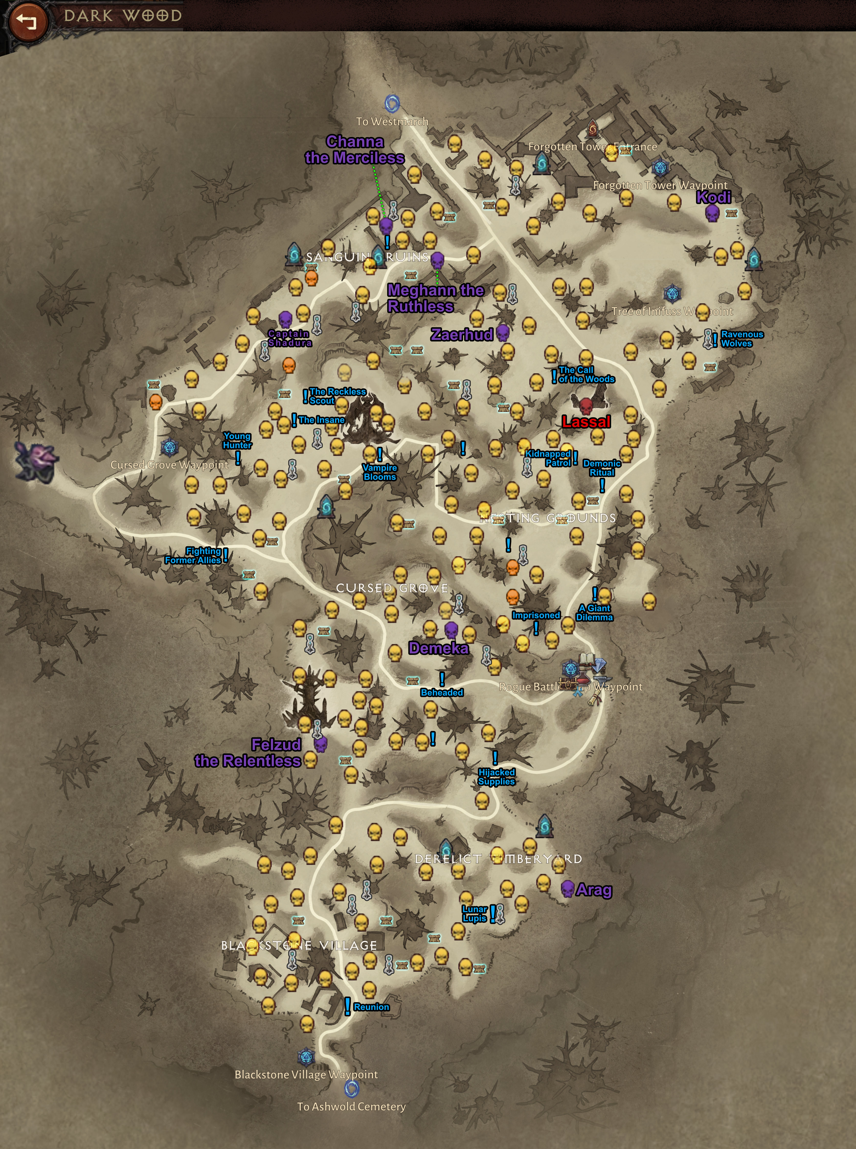 Locations of all 8 sets. : r/DiabloImmortal