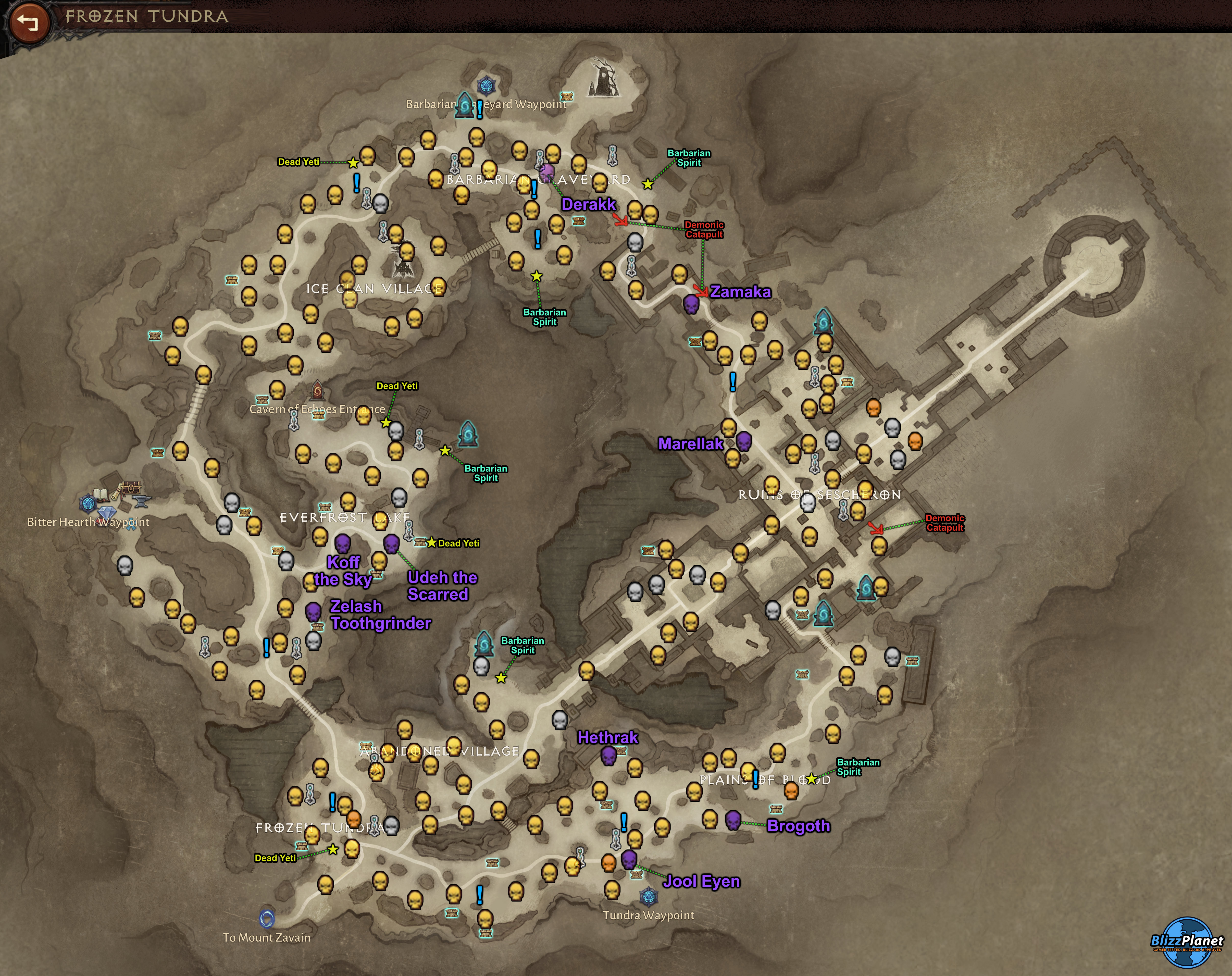 Locations of all 8 sets. : r/DiabloImmortal