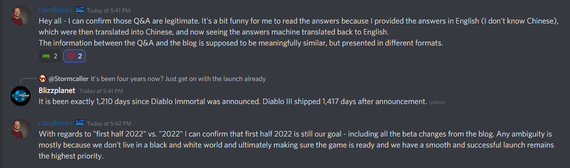 Reddit Discord Diablo Immortal Q&A with Wyatt, Blizzplanet