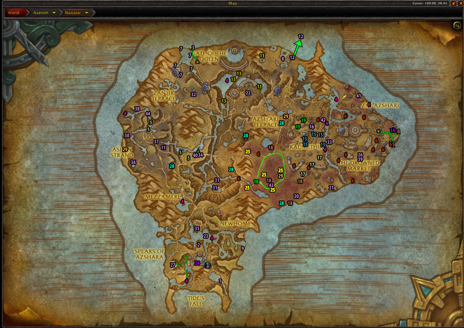 8.2 Nazjatar Rare Elites Map