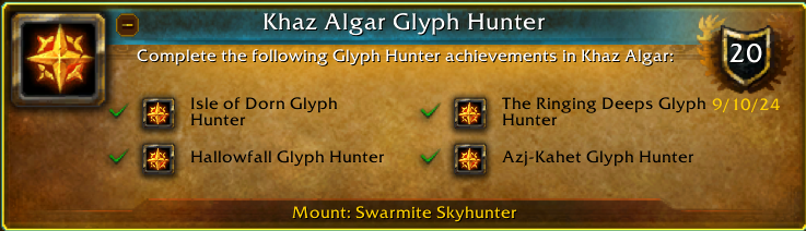 Khaz Algar Glyph Hunter Achievement