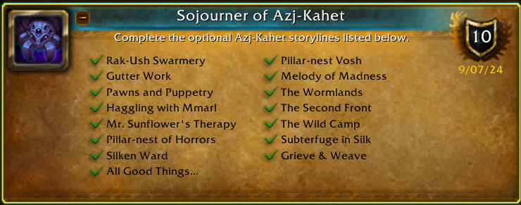 Sojourner of Azj-Kahet achievement