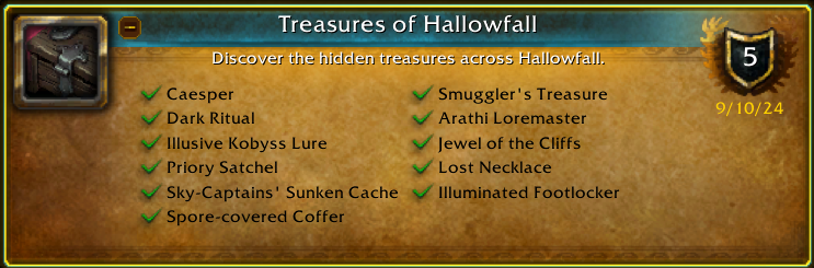 Treasures of Hallowfall Achievement