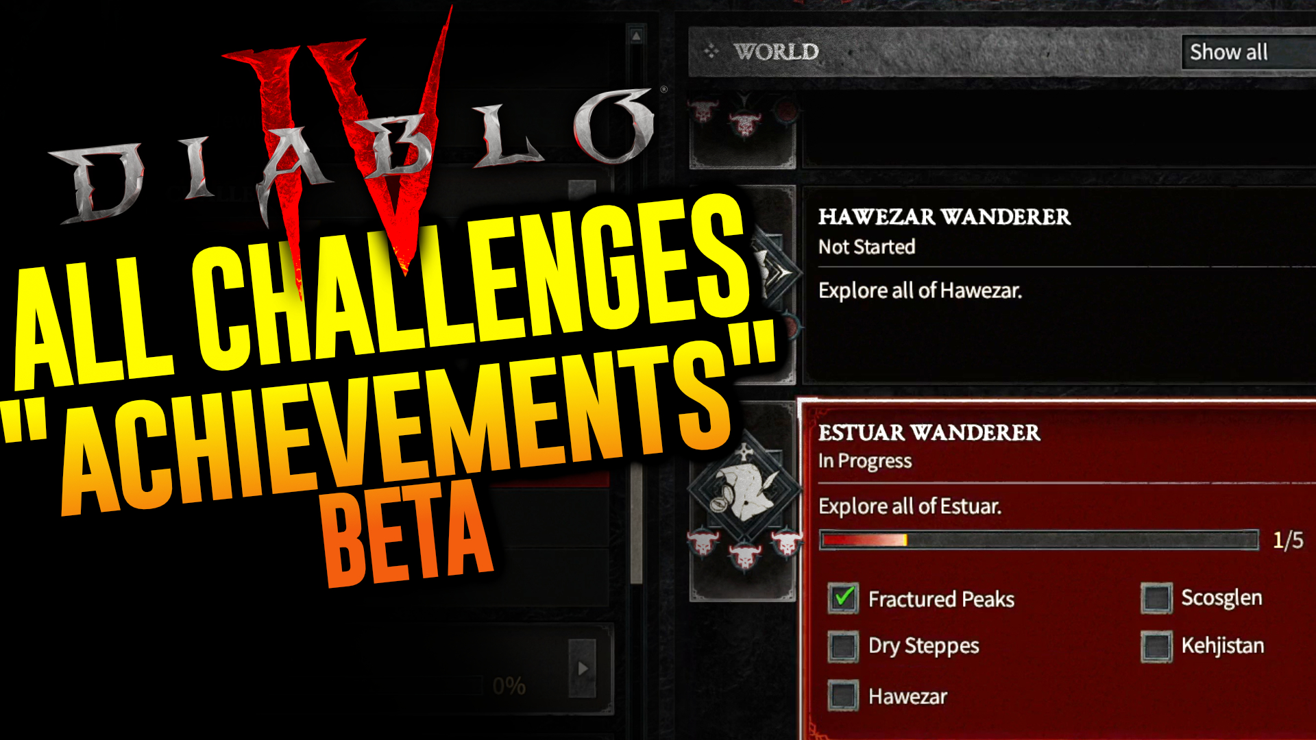 Diablo IV Campaign Acts Leaked in Challenges Tab